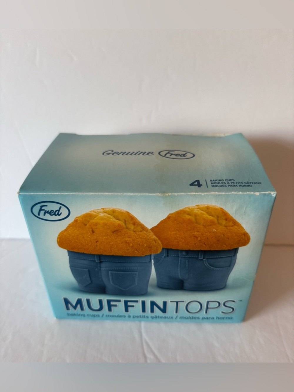 Genuine Fred Muffin Tops Baking Cups - Blue Jeans Set of 4 New